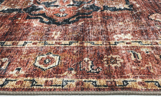 Distressed Vintage Cezanne Terracotta Area Rug - VITAL 2244-01