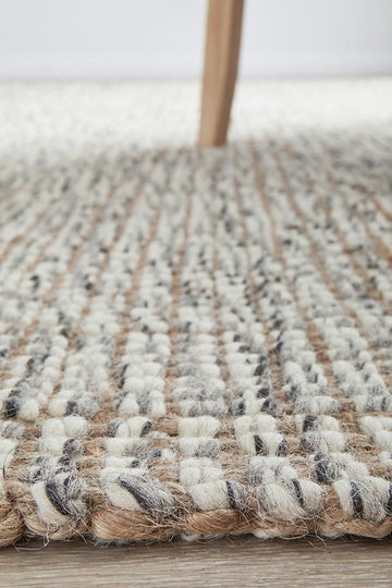 Arabella Grey Wool and Jute Floor Rug