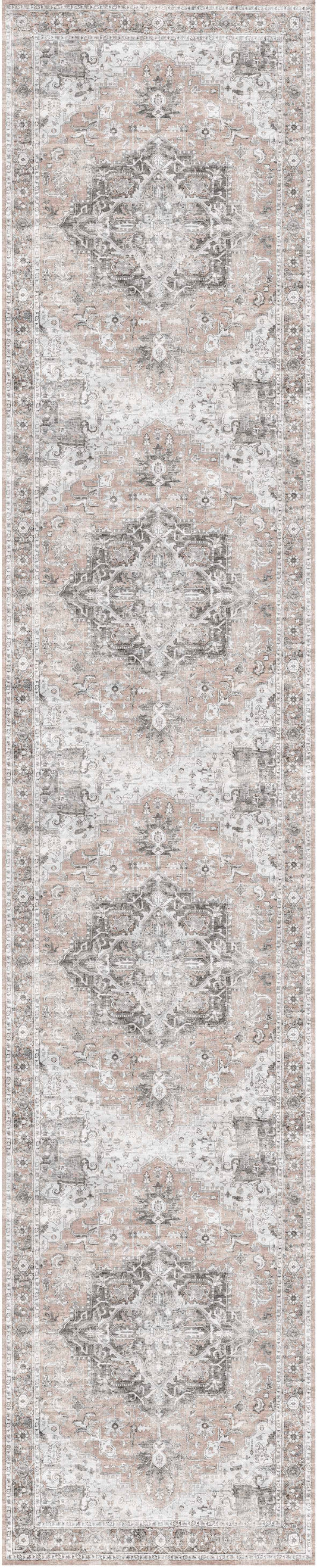 Distressed Vintage Cezanne Blush Area Runner - VITAL 3082-11