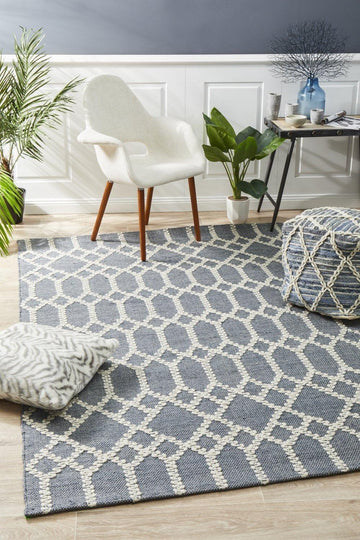 HUDSON TRIBAL BLUE FLOOR RUG