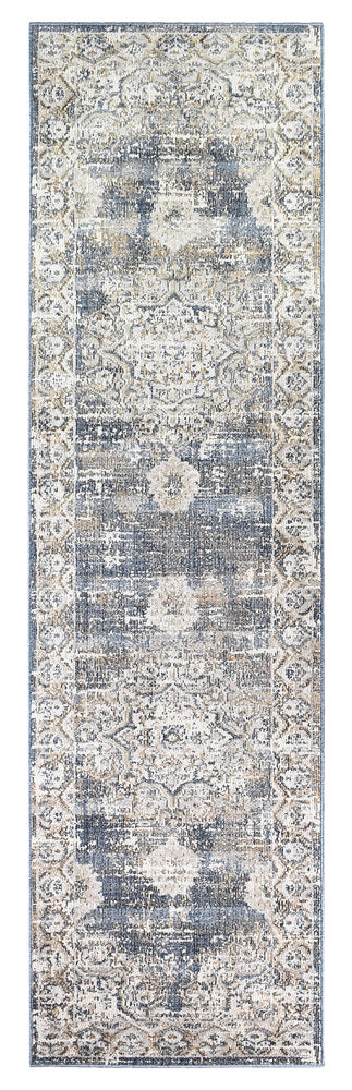 Medina Dark Blue Runner Rug 0318A