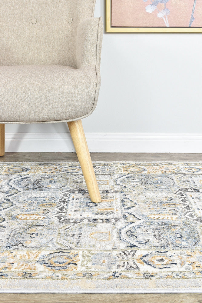 Medina Blue Grey Runner Rug 0319A