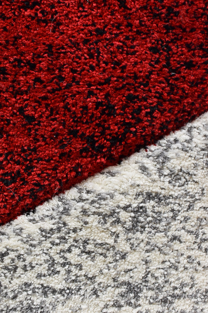 Dahlia 298 Dark Grey Red Rug