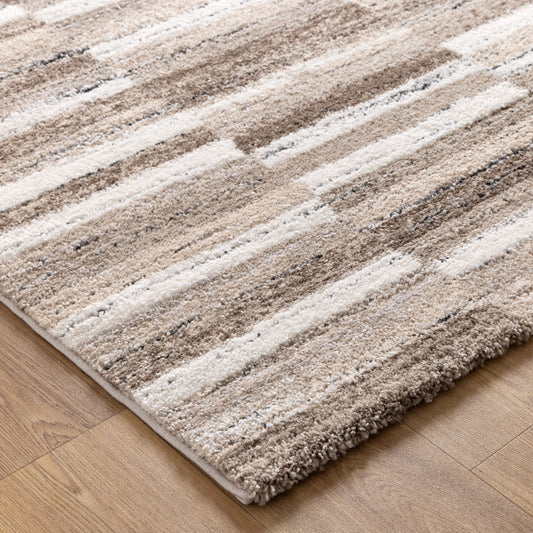 Nola Shapes Beige Brown Rug - N002