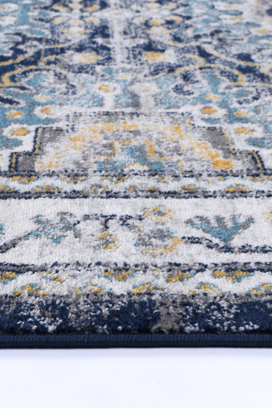 Provence Ventoux Navy Multi Traditional Rug - PROV21