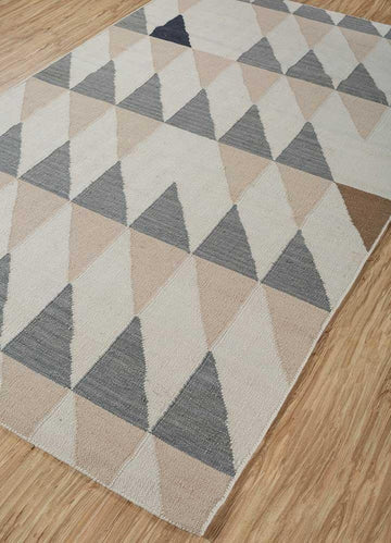 PURE WOOL FLAT WOVEN IVORY FLOOR RUG
