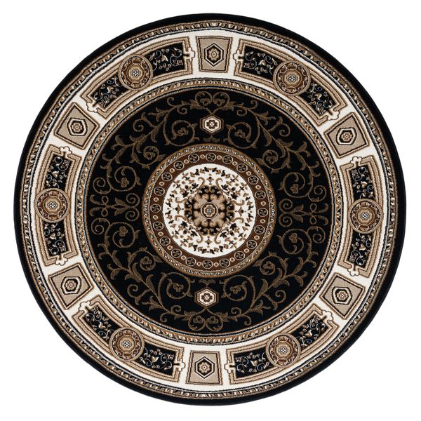 Estate Black Round Rug