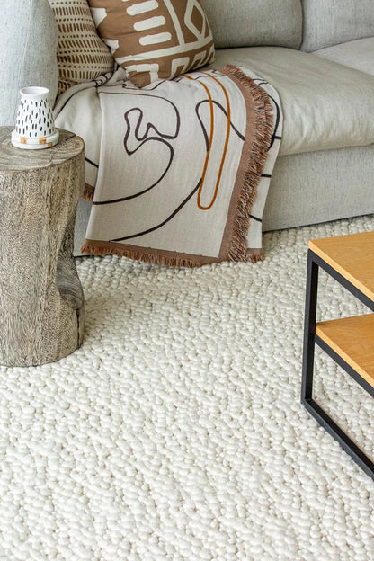 Fish Eye Ivory Pure Wool Rug