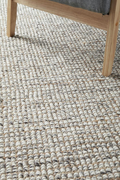 Arabella Grey Wool and Jute Floor Rug