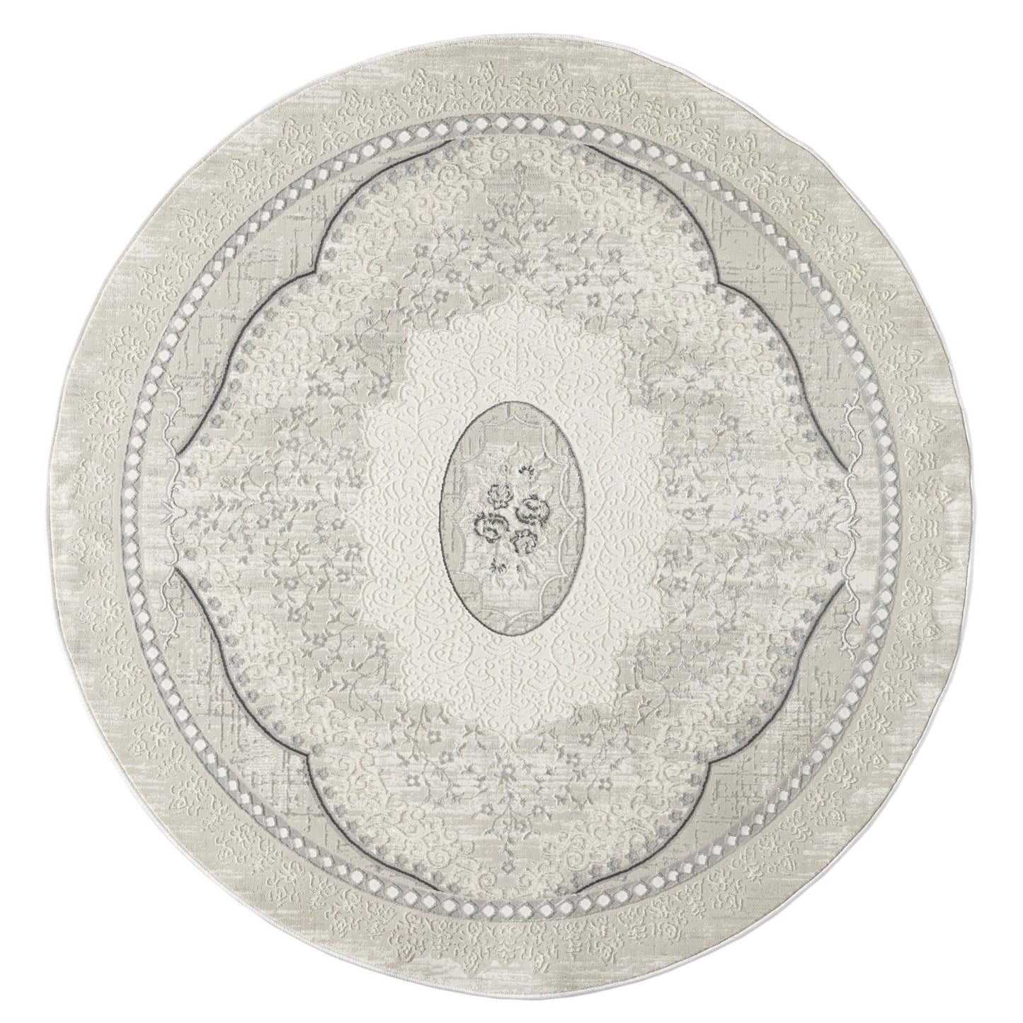 Amore Grey Round Rug