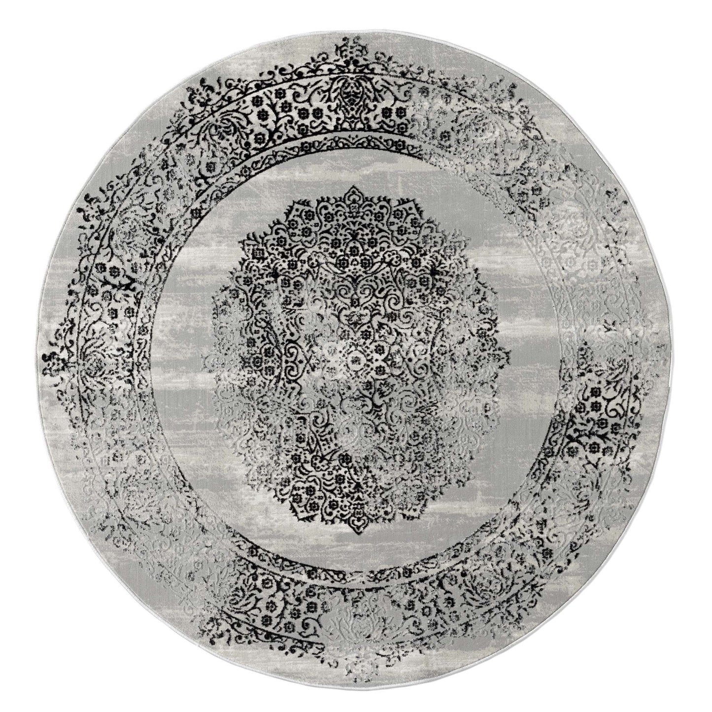 Amore Black Round Rug