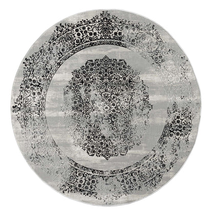 Amore Black Round Rug