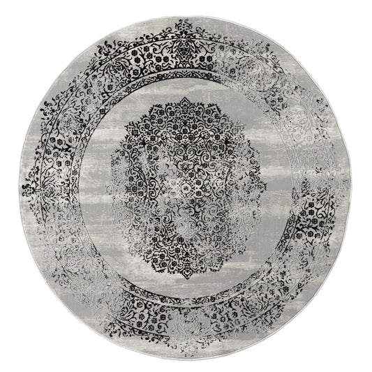 Amore Black Round Rug