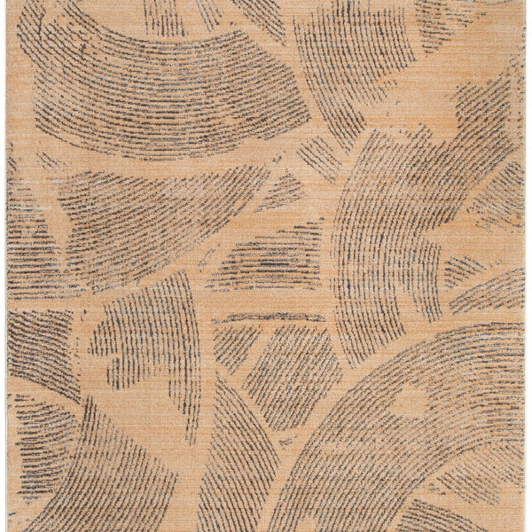 Clara Abstract Paintbrush Gold Rug - C104