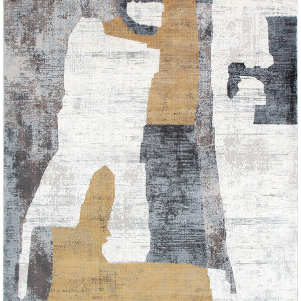 Chateau Shapes Grey Gold Rug - CH06