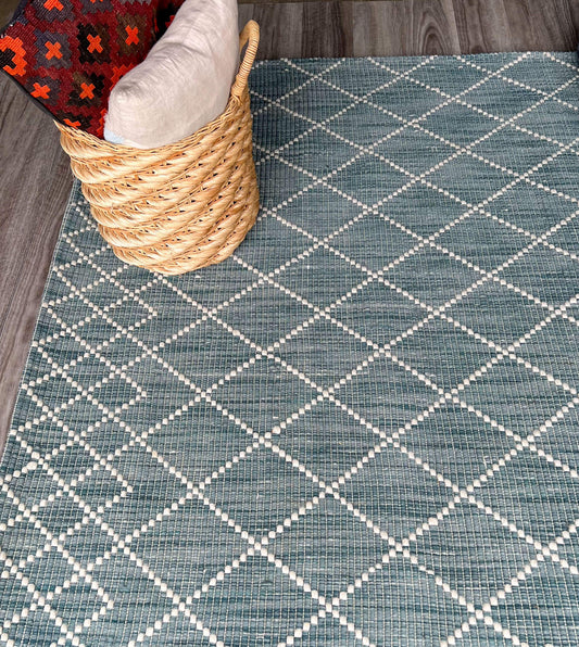 Cross Teal Rug