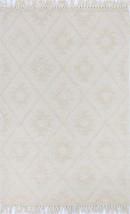 Diego Tribal Beige Wool Rug - DIEG02