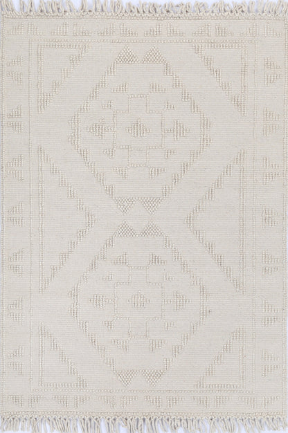 Diego Ornamental Beige Wool Rug - DIEG03