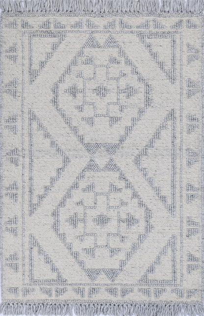 Diego Ornamental Grey Wool Rug - DIEG03