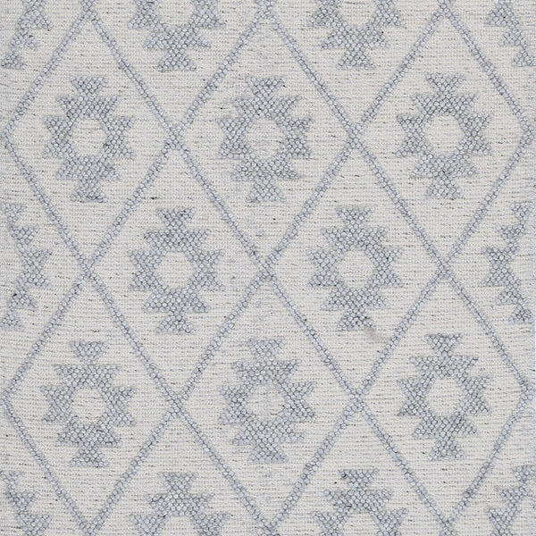 Diego Geometric Grey Wool Rug - DIEG04