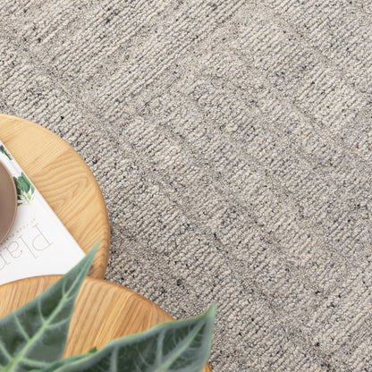 Seren Grey Modern Wool Rug