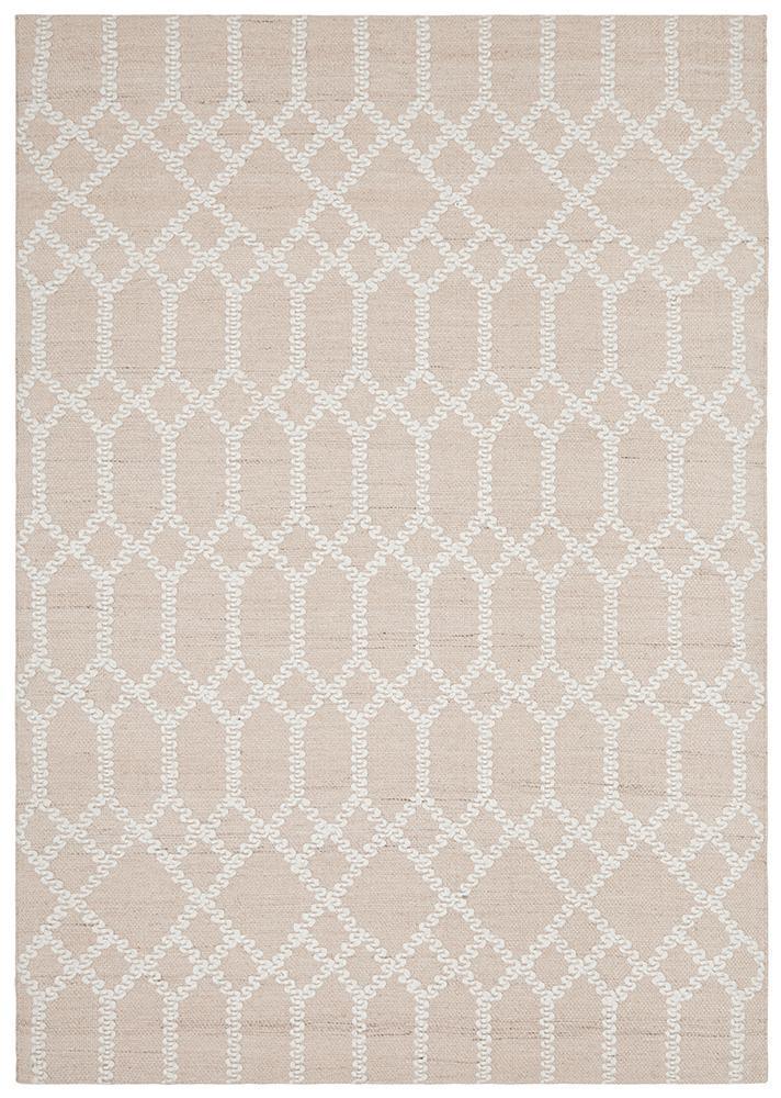 HUDSON TRIBAL TRELLIS NUDE SOFT PINK RUG