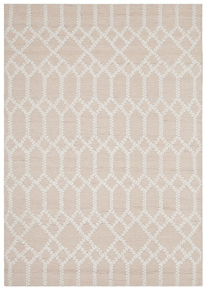 HUDSON TRIBAL TRELLIS NUDE SOFT PINK RUG