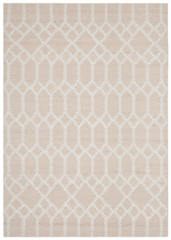 HUDSON TRIBAL TRELLIS NUDE SOFT PINK RUG