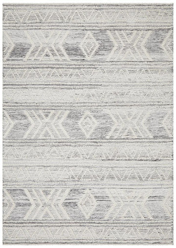 HUDSON SILVER HAND WOVEN TRIBAL RUG