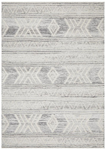 HUDSON SILVER HAND WOVEN TRIBAL RUG