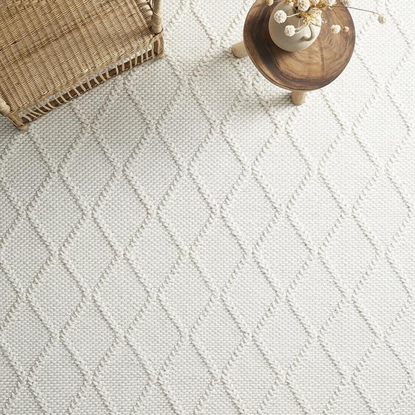 Huxley White Hand Woven Floor Rug
