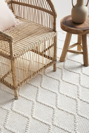 Alexia White Hand Woven Floor Rug
