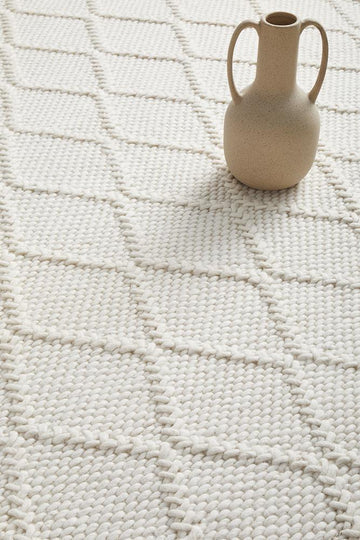 Alexia White Hand Woven Floor Rug