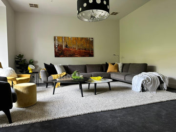 PEBBLES STONY PATH HAND WOVEN PURE WOOL FLOOR RUG