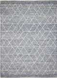 Albona Blue White Wool Rug