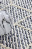 Albona Blue White Wool Rug