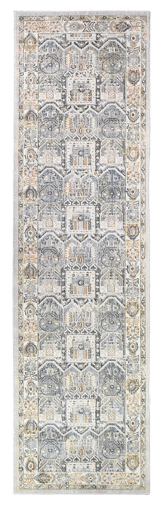 Medina Blue Grey Runner Rug 0319A