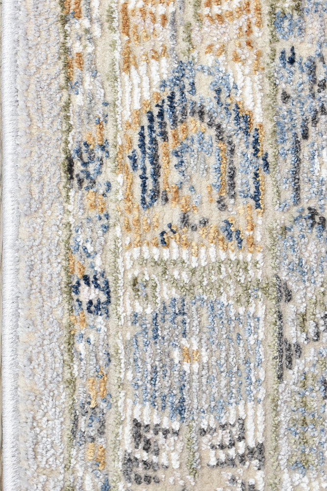 Medina Blue Grey Runner Rug 0319A