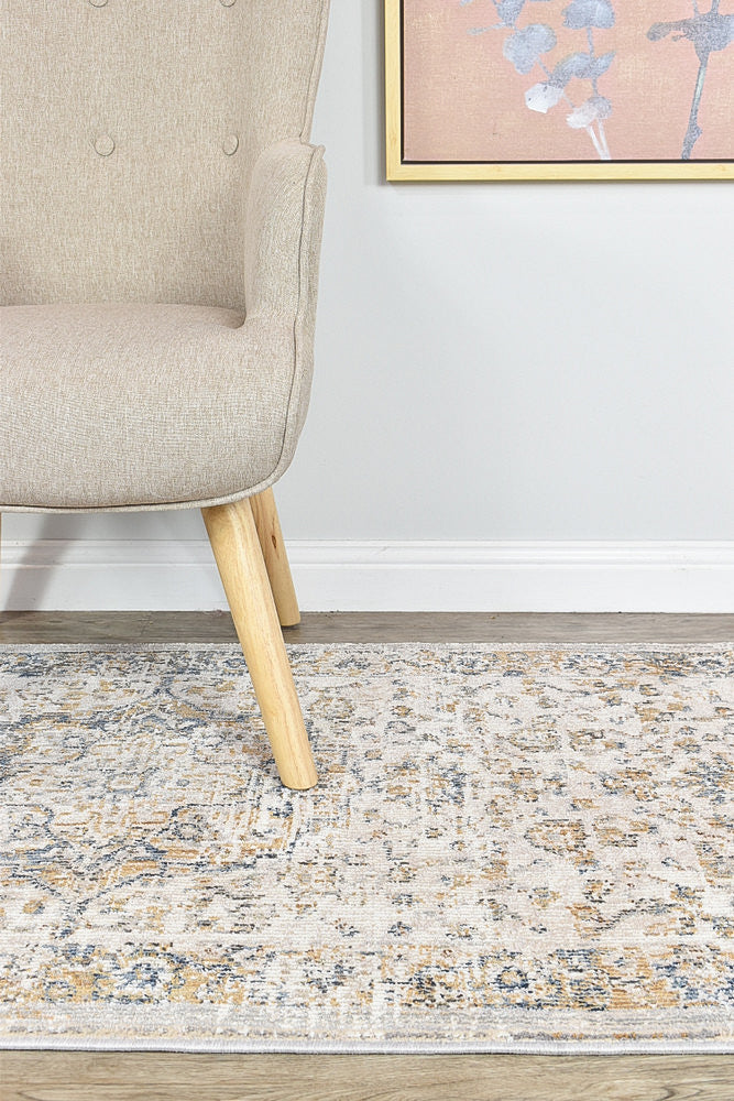 Medina Blue Grey Runner Rug 0321B