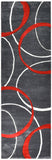 Dahlia 798 Dark Grey Red Rug