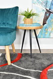 Dahlia 798 Dark Grey Red Rug