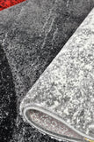 Dahlia 298 Dark Grey Red Rug