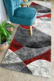 Dahlia 298 Dark Grey Red Rug