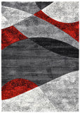 Dahlia 298 Dark Grey Red Rug