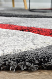 Dahlia 298 Dark Grey Red Rug