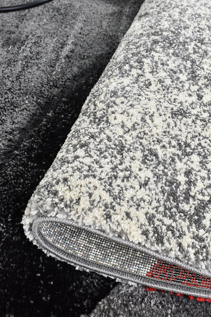 Dahlia 298 Dark Grey Red Rug