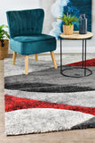 Dahlia 298 Dark Grey Red Rug
