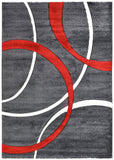 Dahlia 798 Dark Grey Red Rug