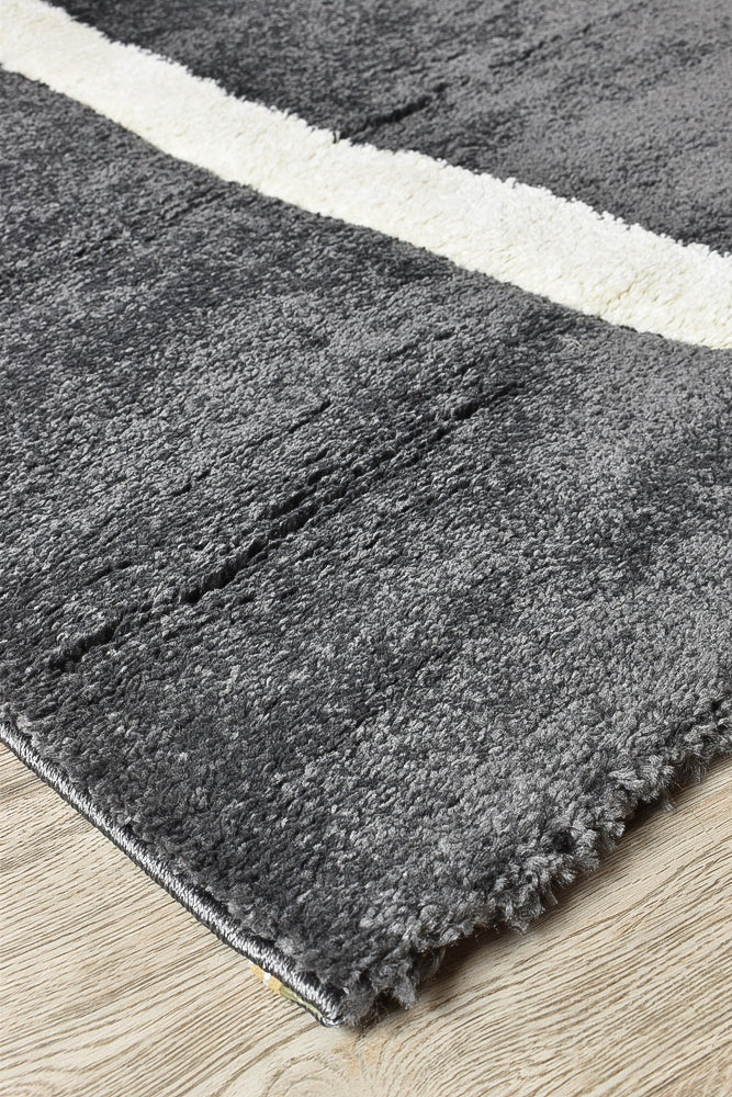 Dahlia 798 Dark Grey Red Rug
