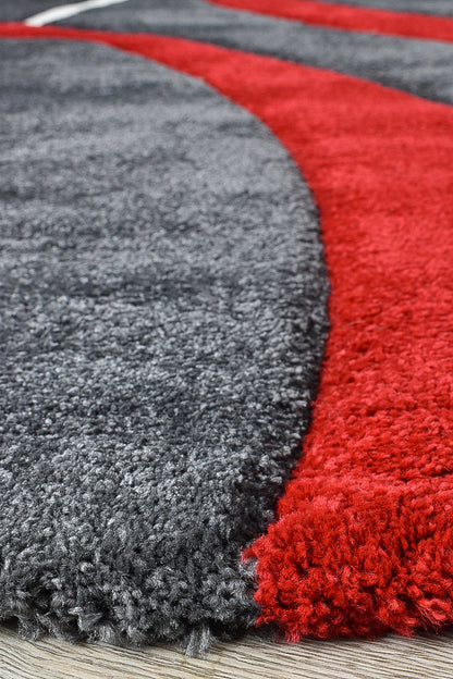 Dahlia 798 Dark Grey Red Rug